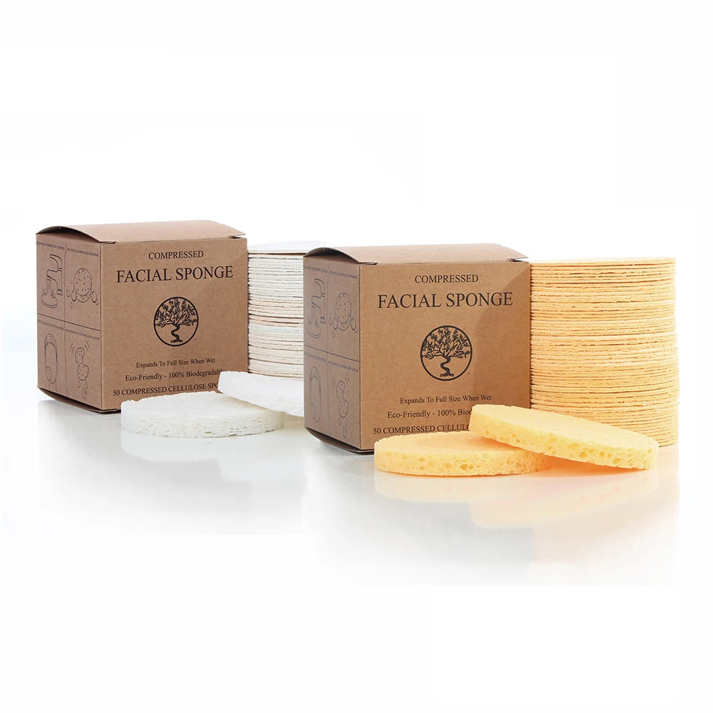 White & Yellow Compressed Facial Sponge Assortment