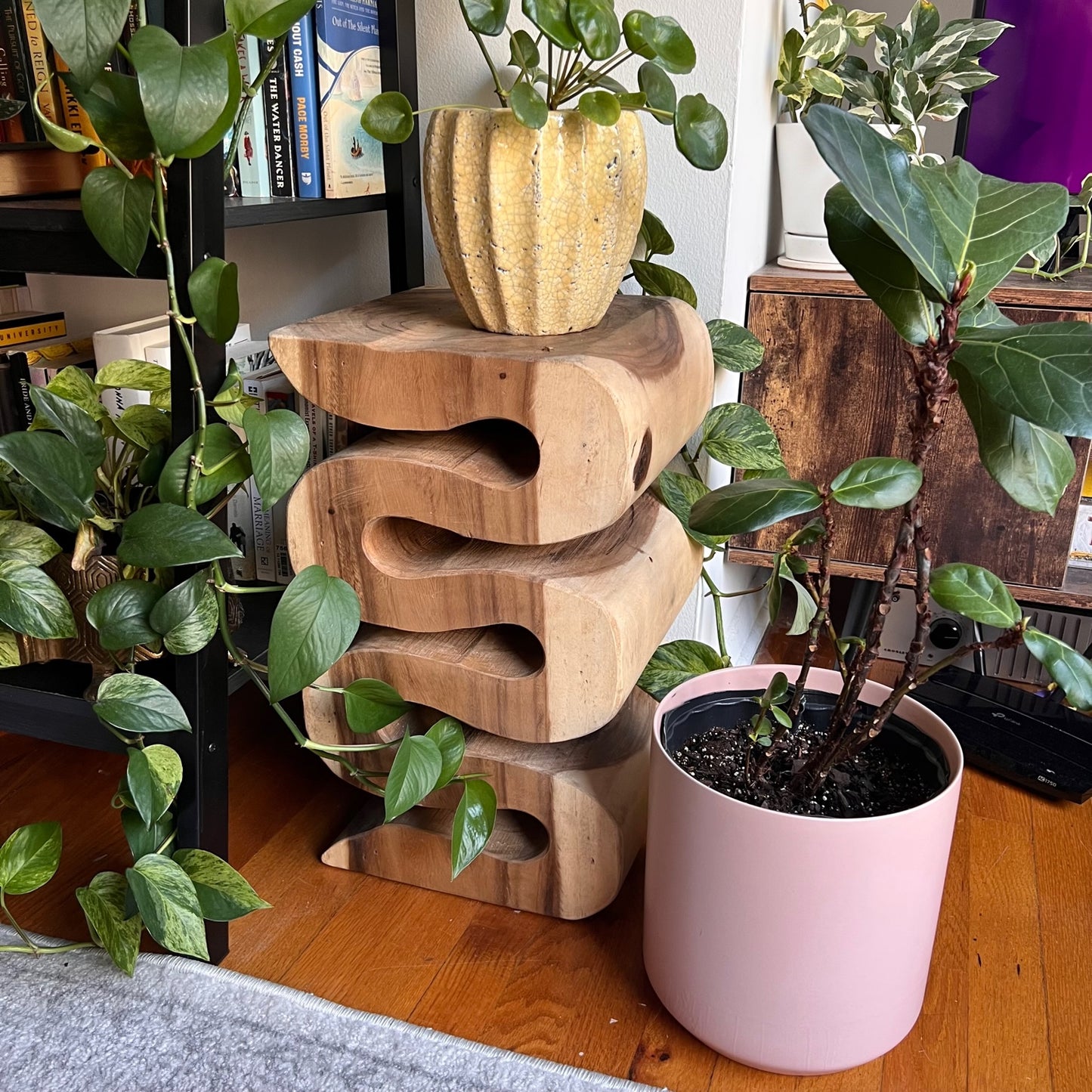 Aspen Hand Carved End Table