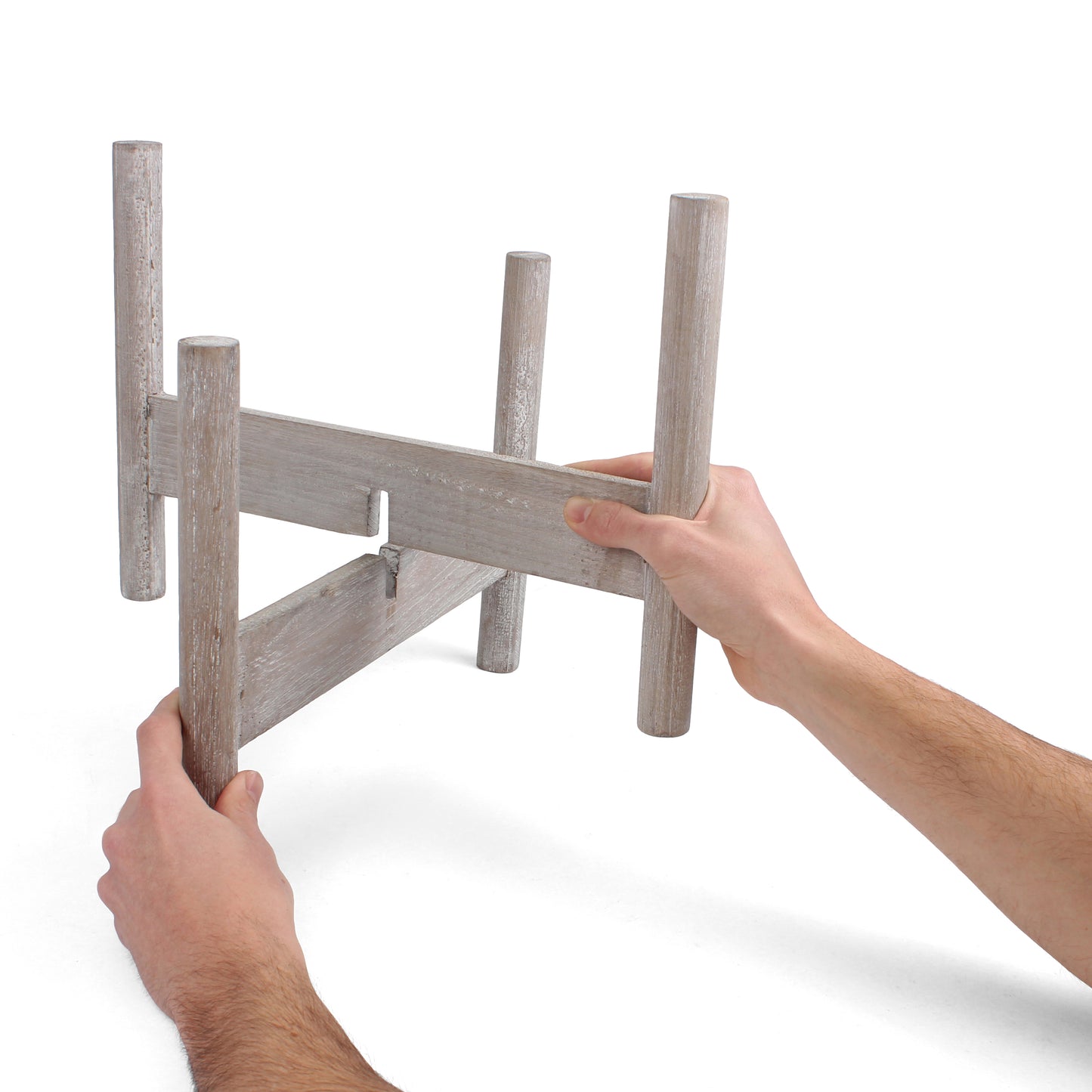 Aberdeen Mid Century Plant Stand - Driftwood