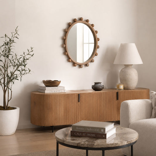 Drayton Round Ball Frame Wall Mirror - LG