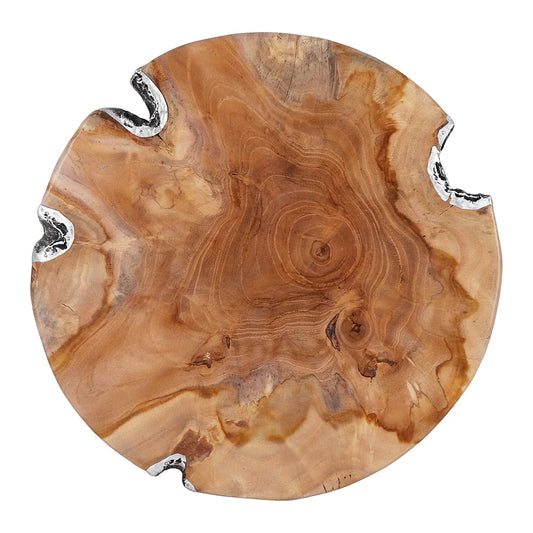 Java Teak Root Stool - Metal