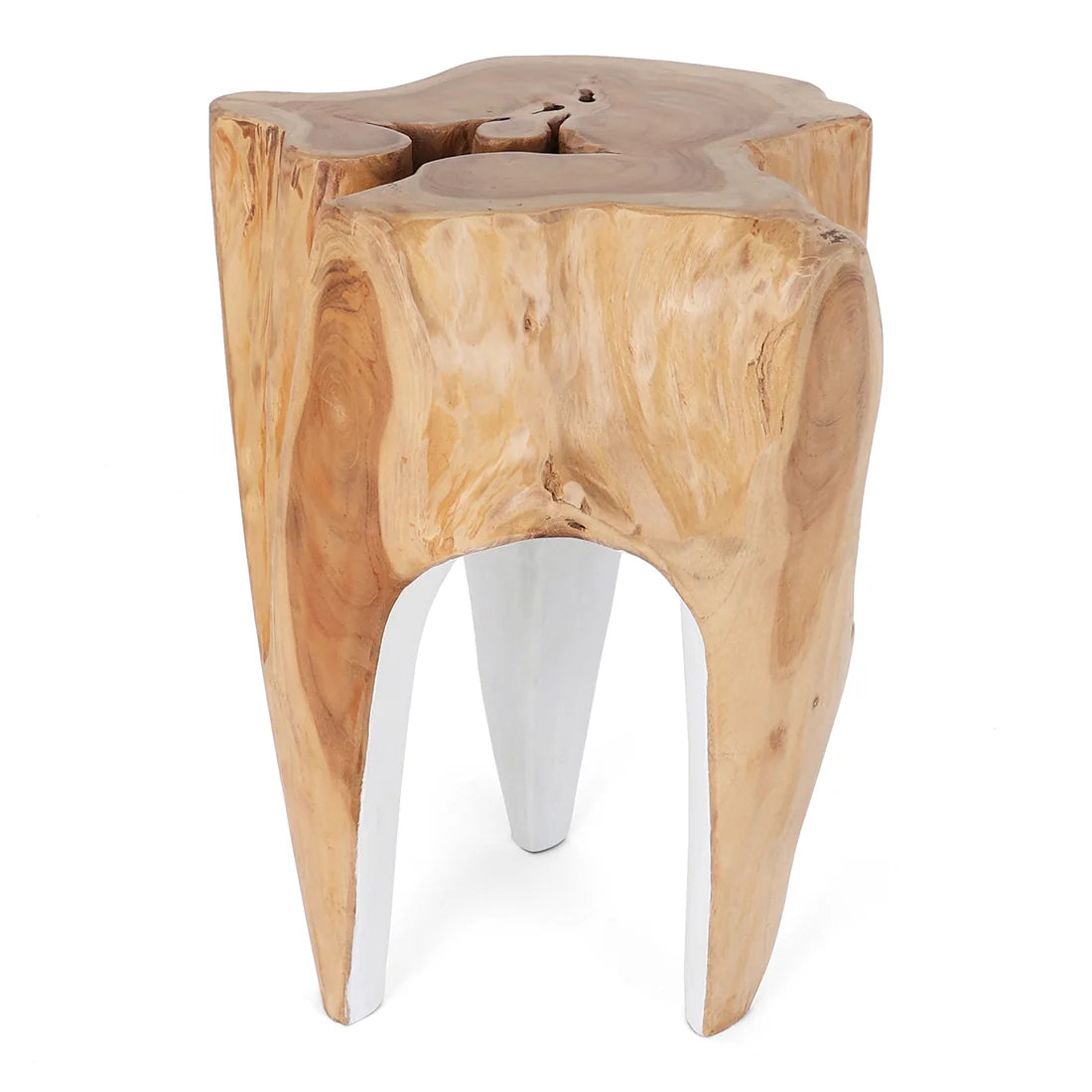 Java Teak Root Stool - White – Rutledge and King Java Teak Root Stool - White – Rutledge and King
