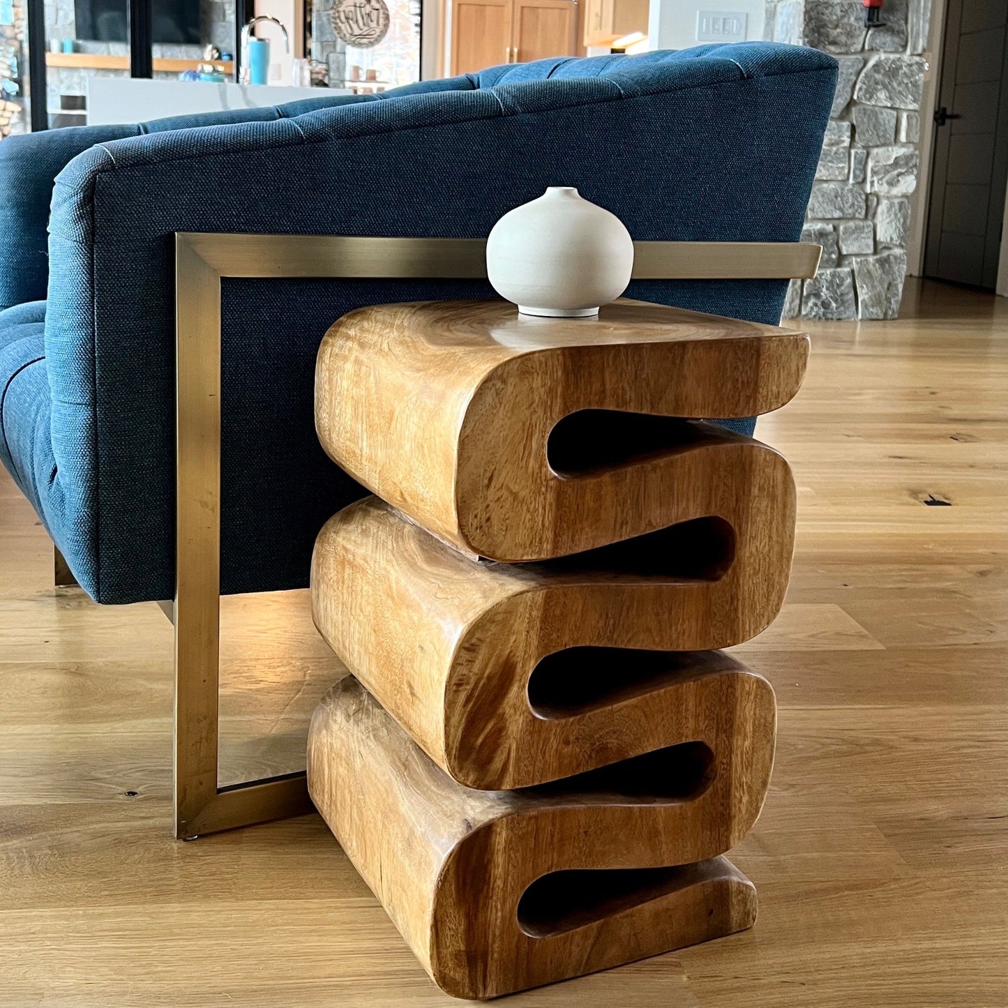 Aspen Hand Carved End Table