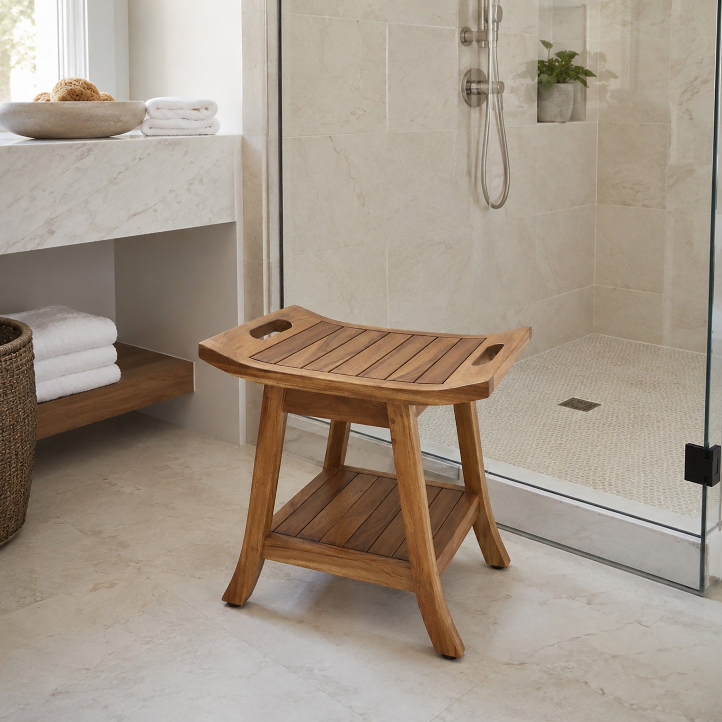 Nella Teak Shower Bench