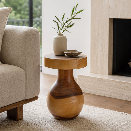Creston Hand Carved End Table