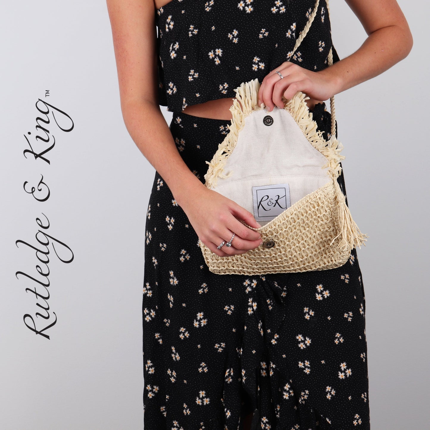 Straw Crossbody Bag - Straw Purse - Straw Bag - Ashley - Natural