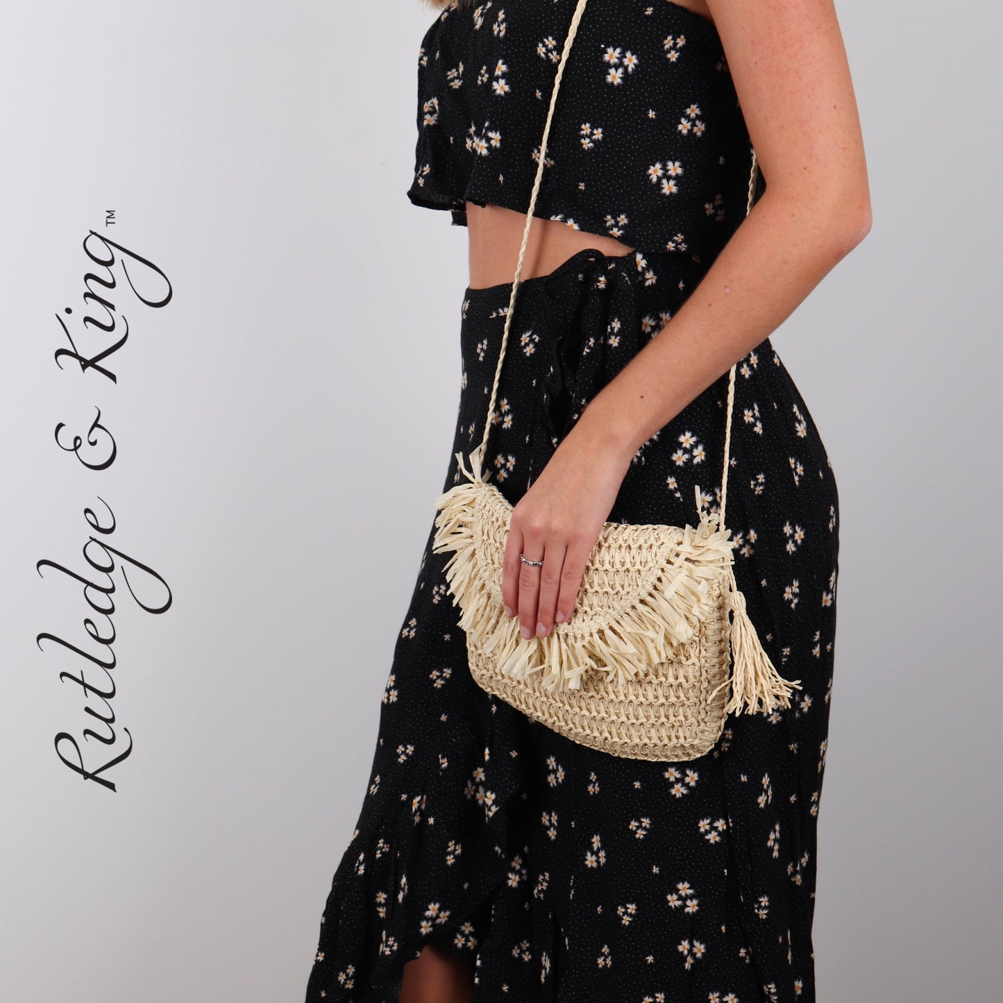 Straw Crossbody Bag - Straw Purse - Straw Bag - Ashley - Natural