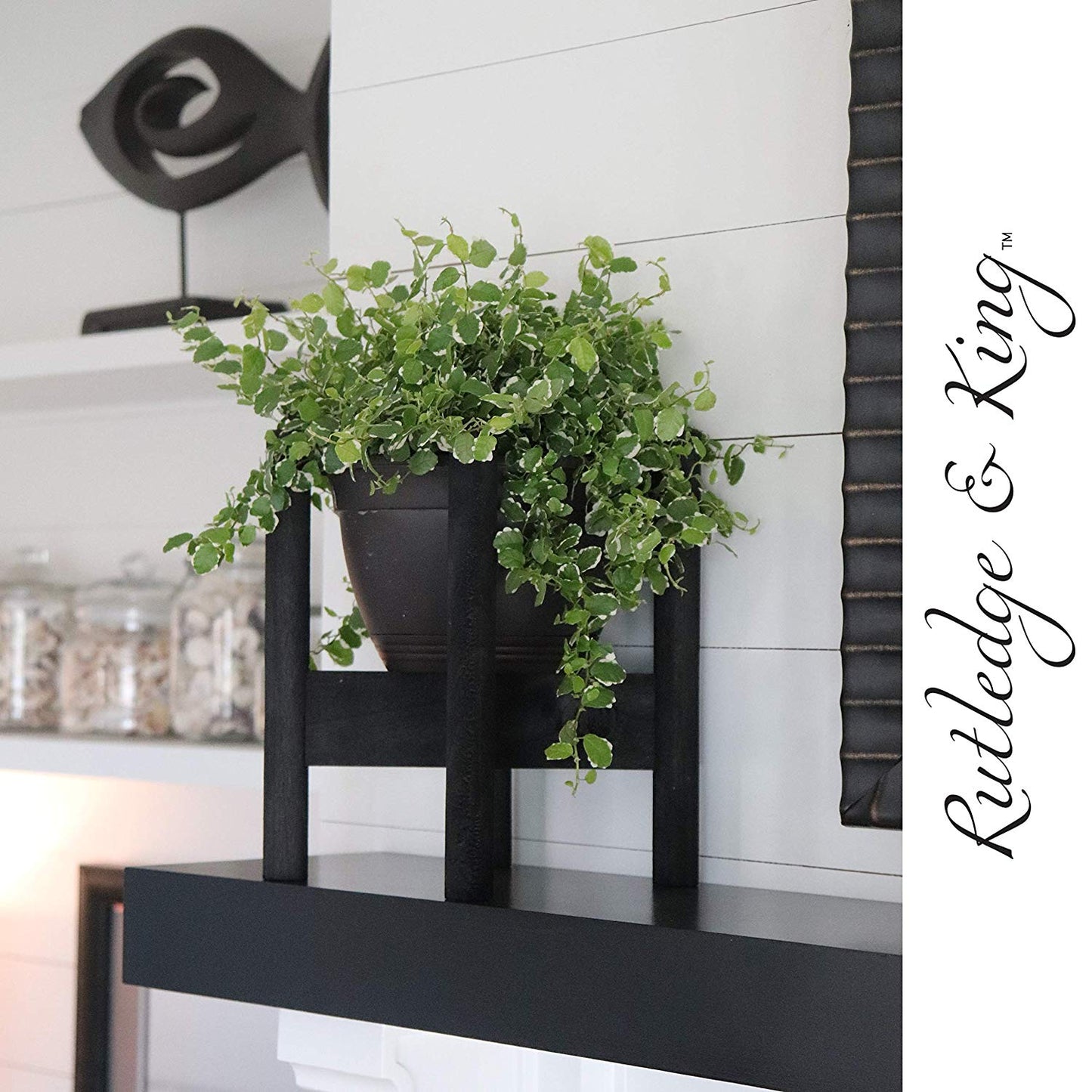 Aberdeen Mid Century Plant Stand - Black