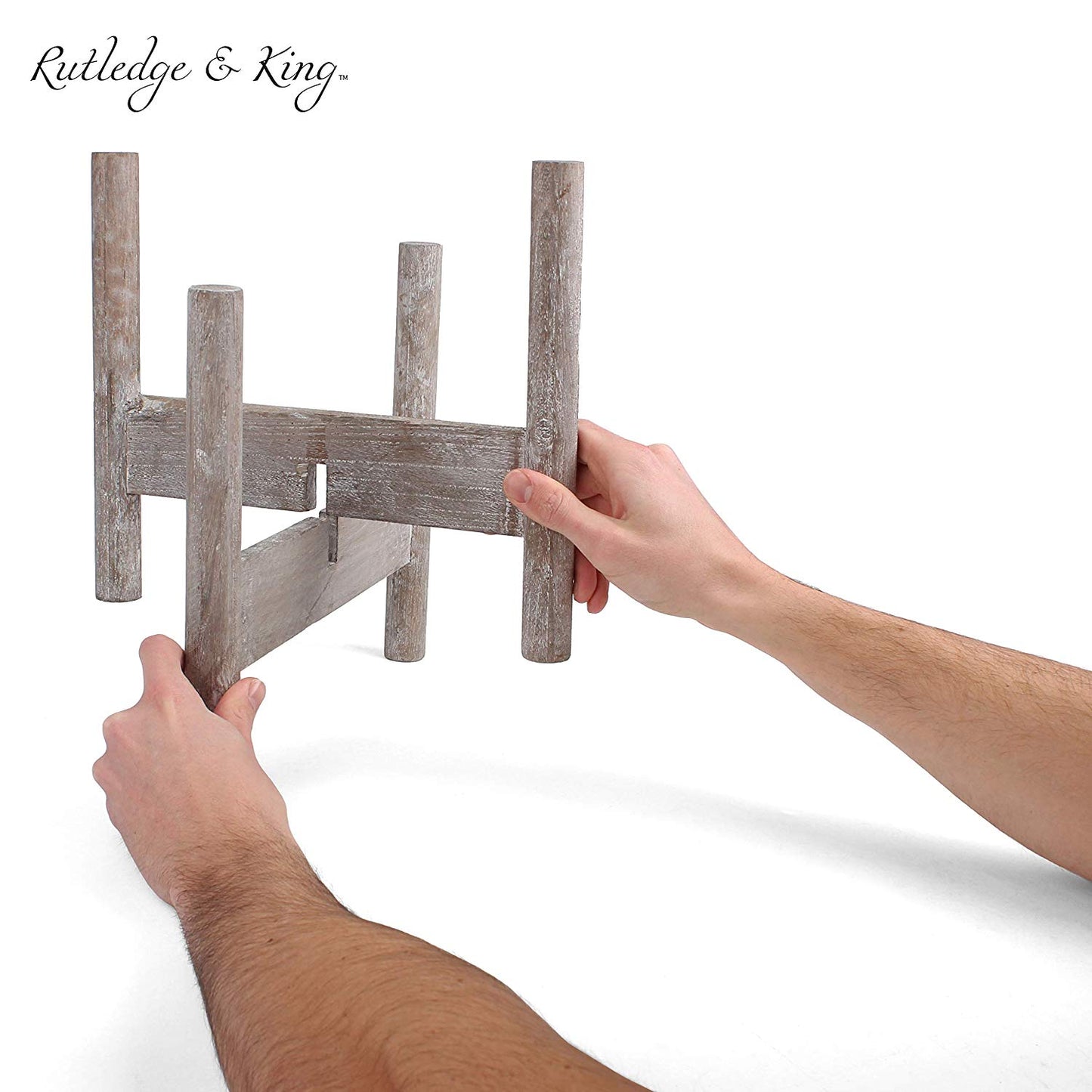 Aberdeen Mid Century Plant Stand - Driftwood