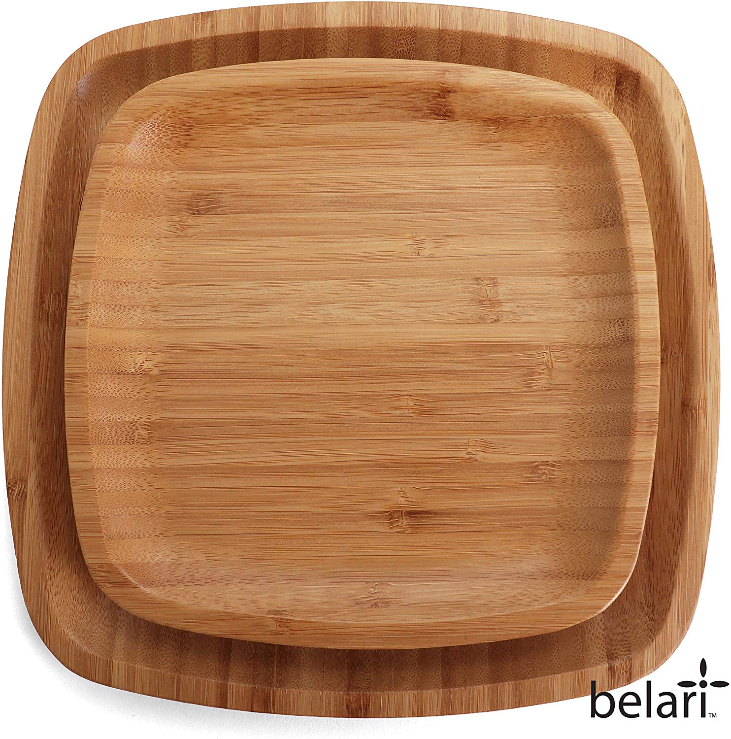 8" Square Bamboo Plate Set