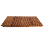 Teak Shower Mat - Chevron