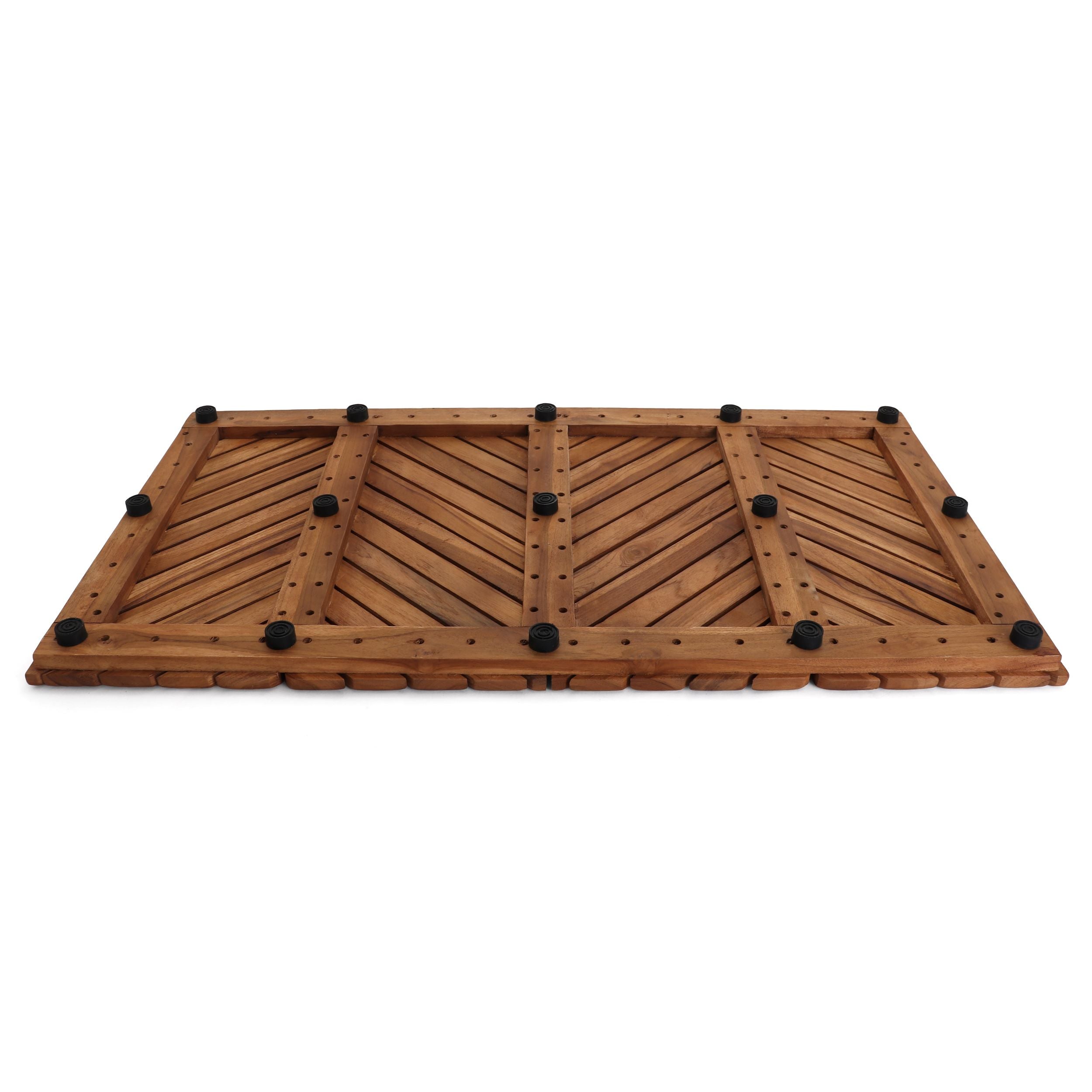 Teak Shower Mat - Chevron