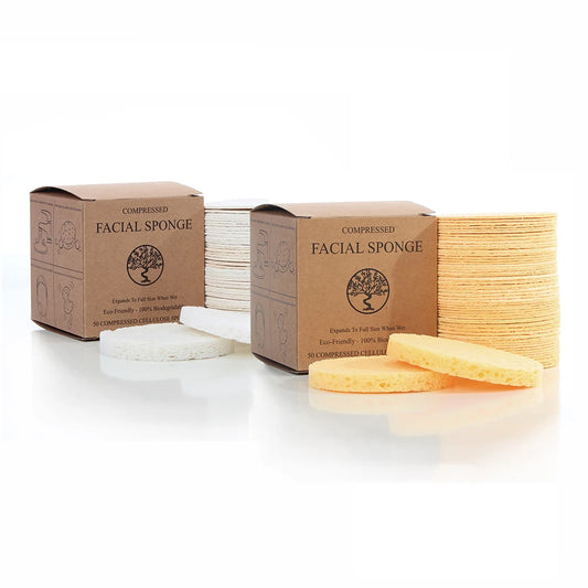 White & Yellow Compressed Facial Sponge Assortment
