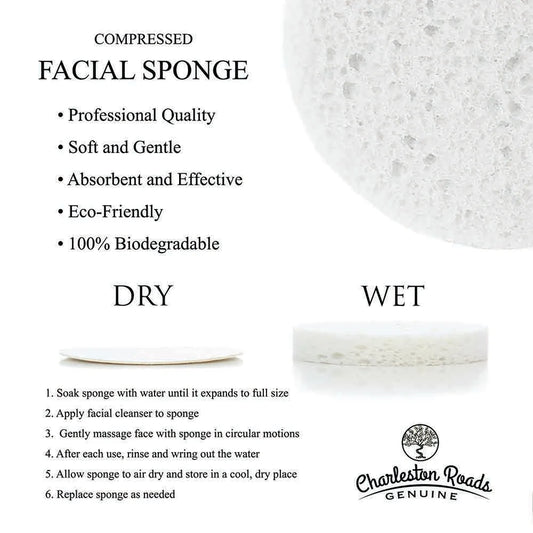 White Compressed Facial Sponges