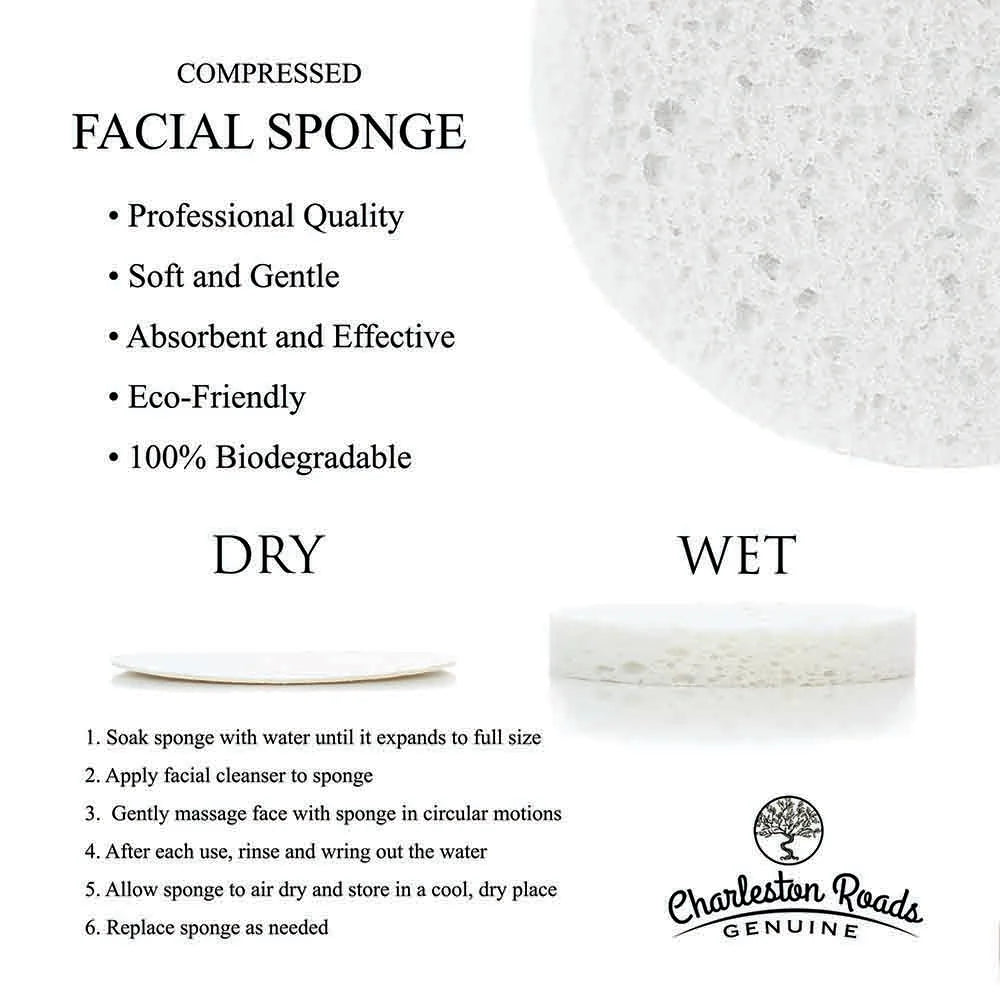 White Compressed Facial Sponges