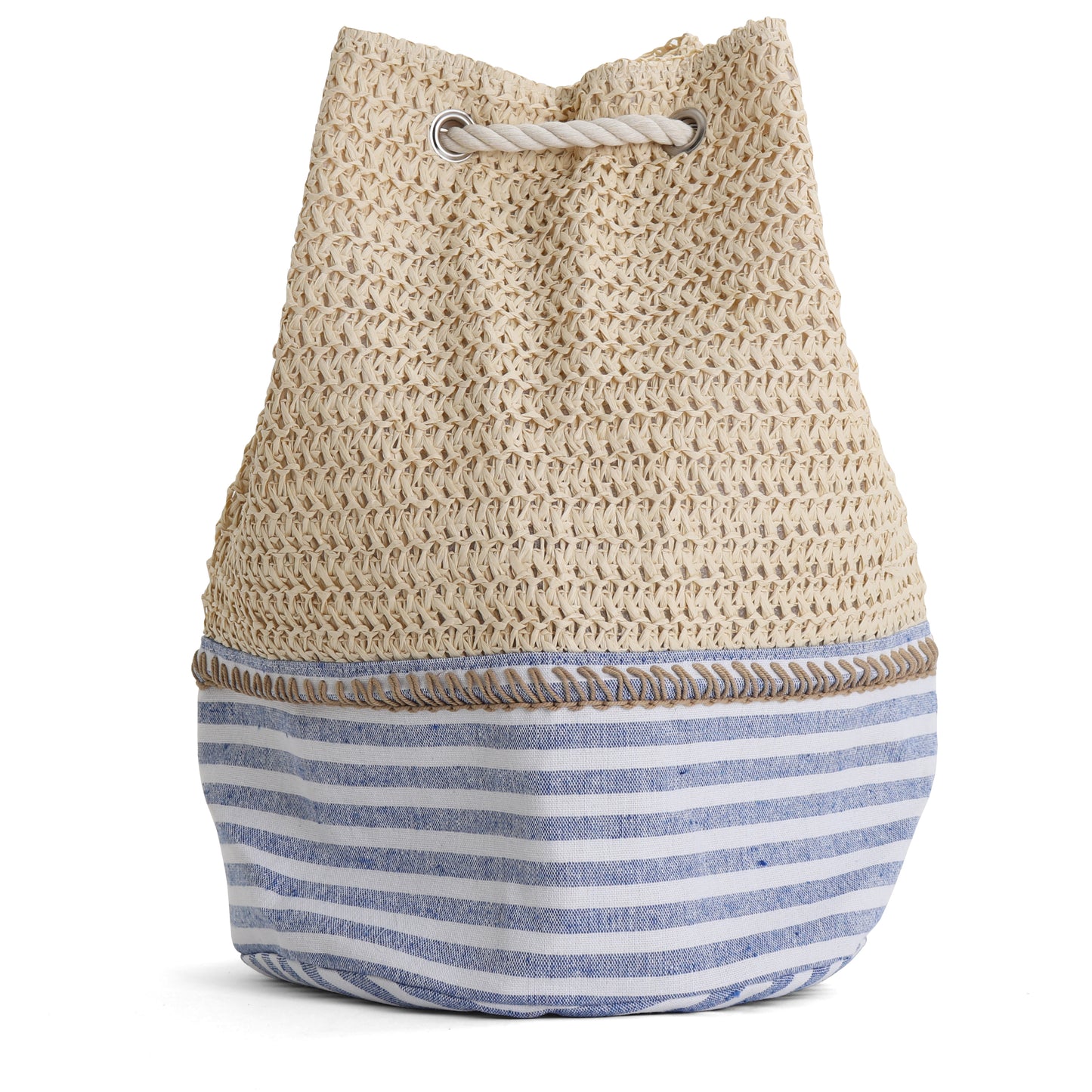 Beach Bag - Drawstring - Straw Beach Bag - Sunnyside