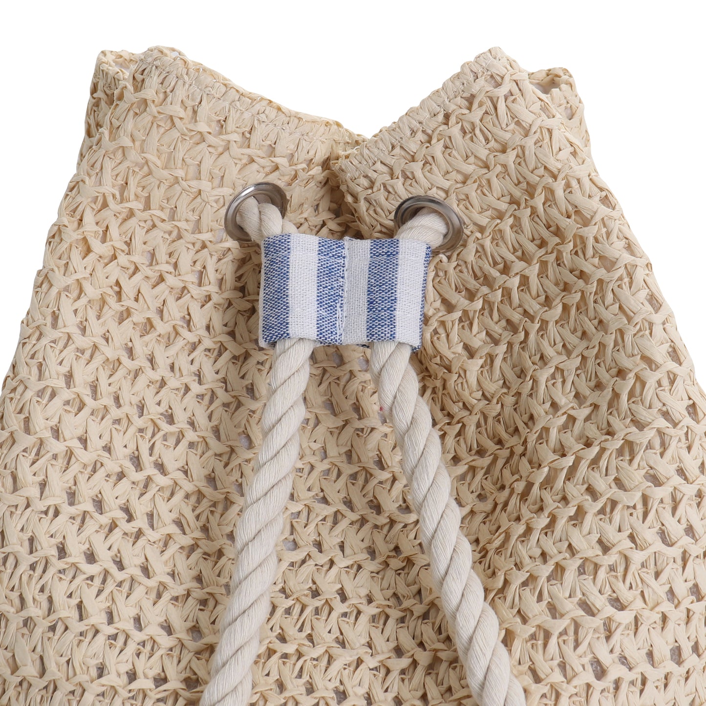 Beach Bag - Drawstring - Straw Beach Bag - Sunnyside