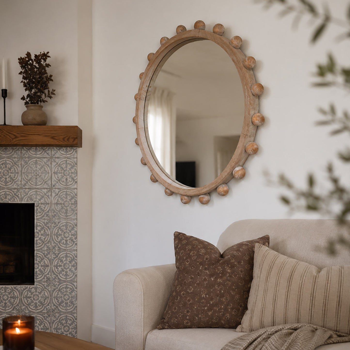 Drayton Round Ball Frame Wall Mirror - XL