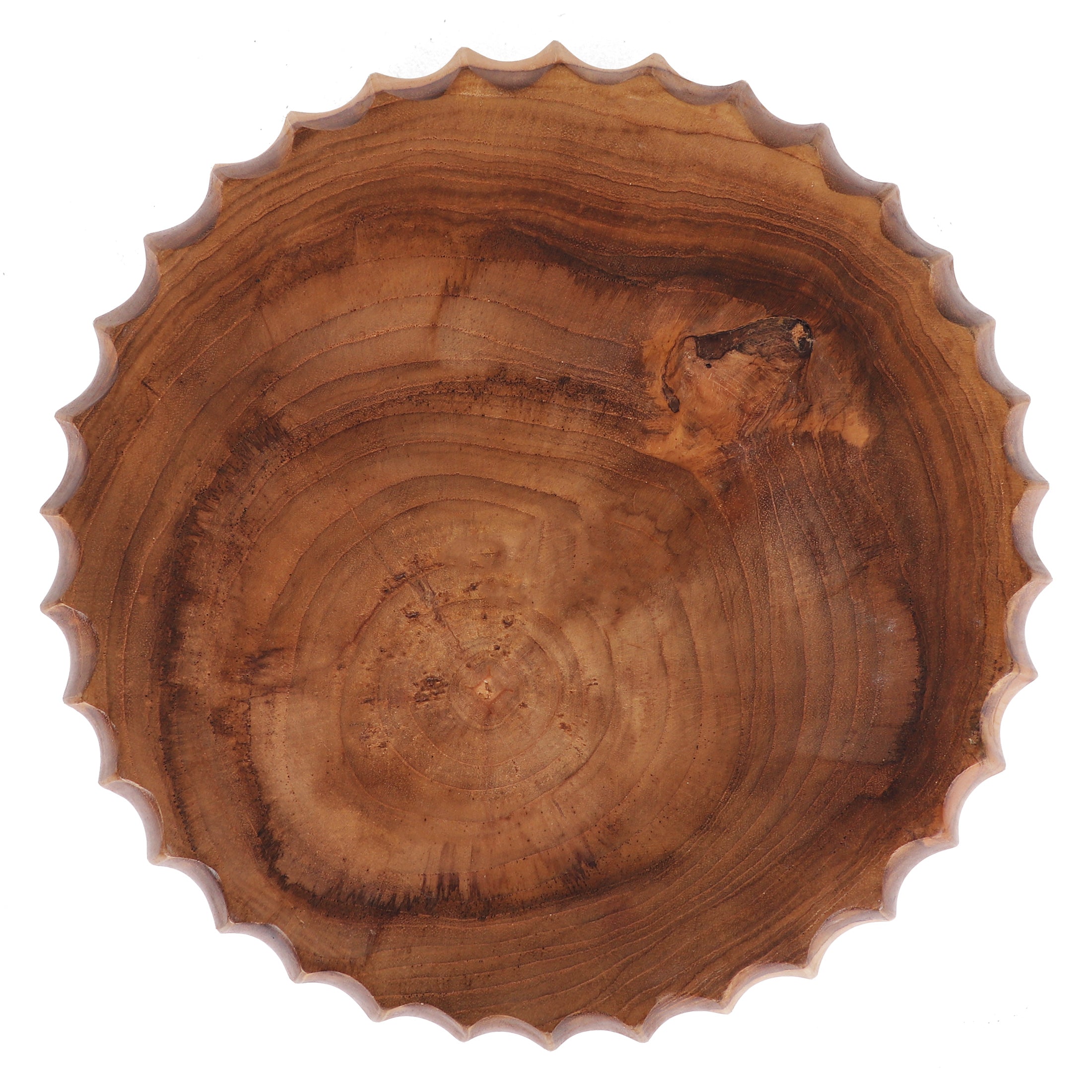 Fluted Teak Nesting Bowls
