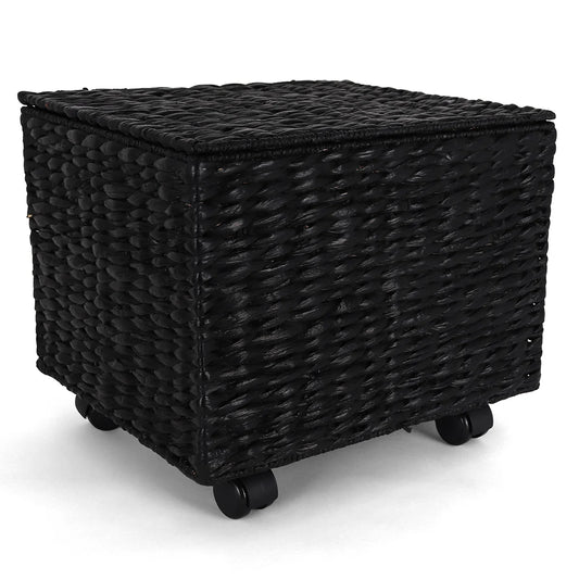 Seagrass Rolling File Cabinet - Black