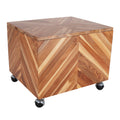 Teak Rolling File Cabinet (Natural)