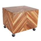 Teak Rolling File Cabinet (Natural)