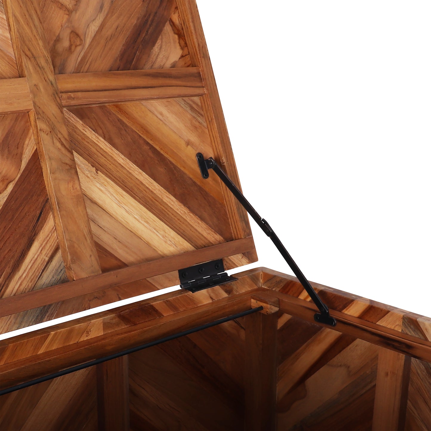 Teak Rolling File Cabinet (Natural)