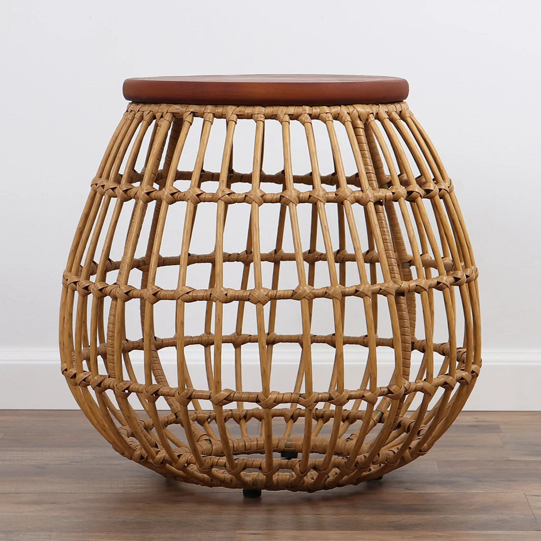 Rattan Wood Top Table - Natural