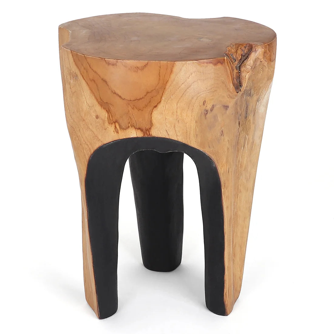 Java Teak Root Stool - Black