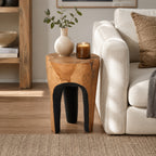Java Teak Root Stool - Black