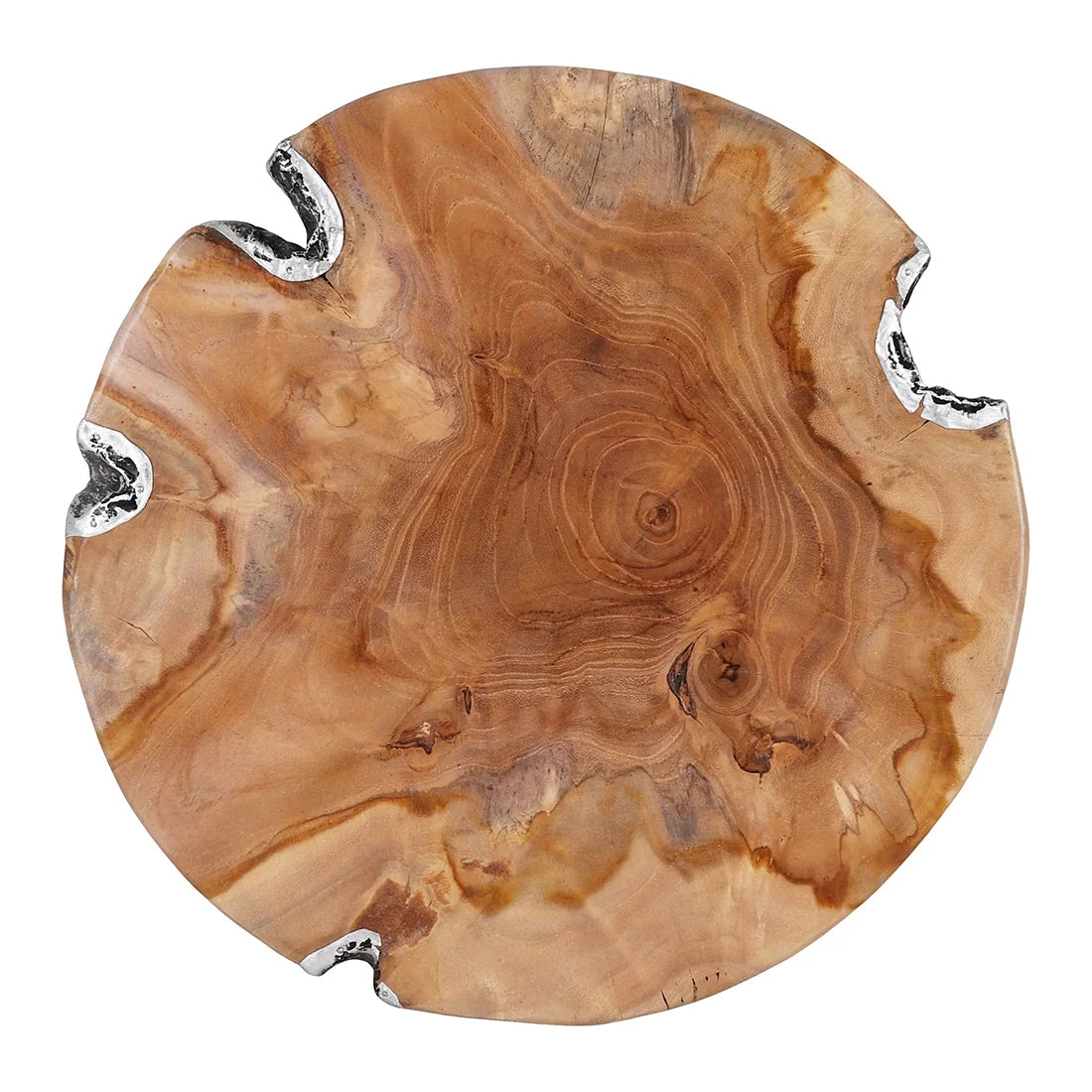 Java Teak Root Stool - Metal
