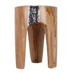 Java Teak Root Stool - Metal