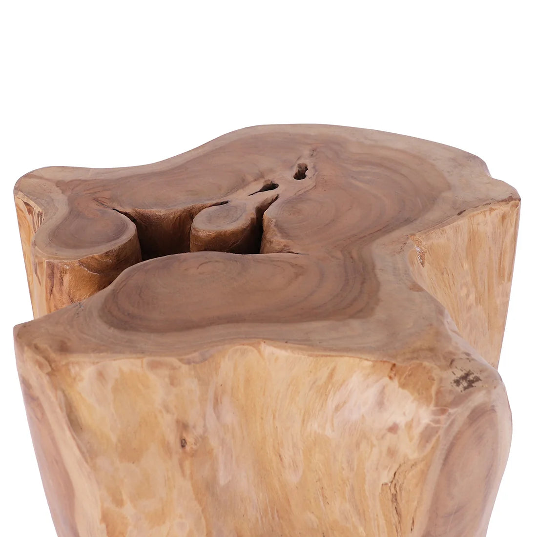 Java Teak Root Stool - White