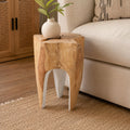 Java Teak Root Stool - White