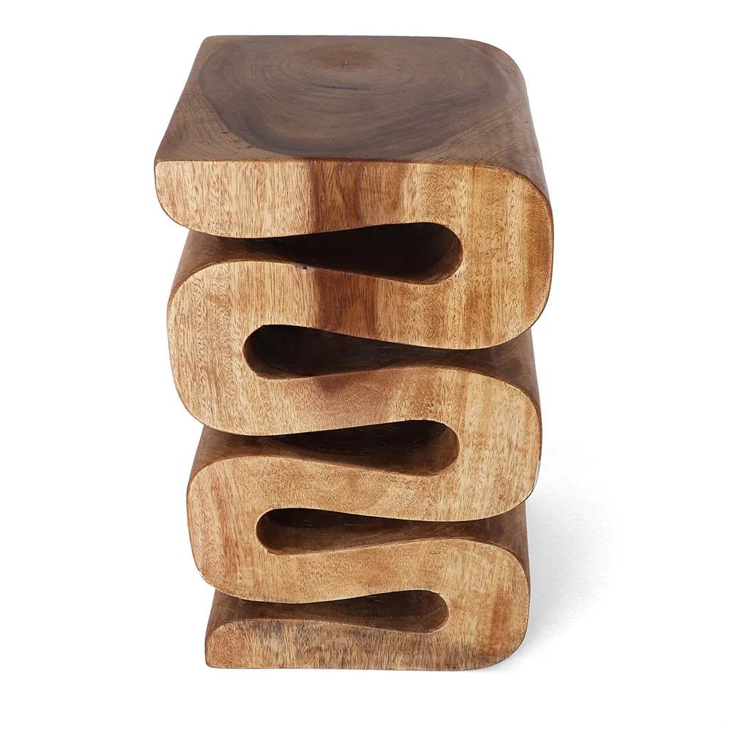 Aspen Hand Carved End Table
