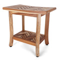 Chevron Teak Shower Stool