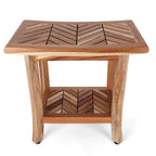 Chevron Teak Shower Stool