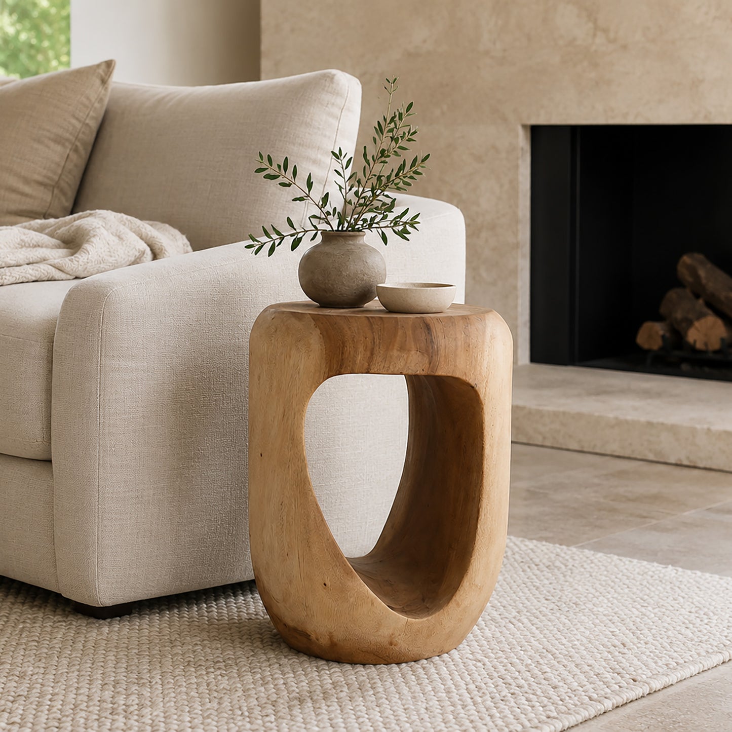 Naples Hand Carved End Table