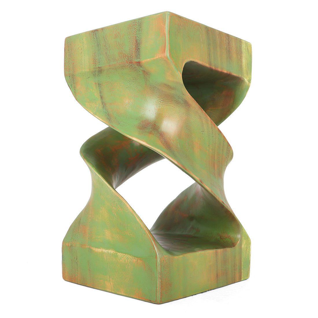 Kinsale Hand Carved End Table - Green Wash