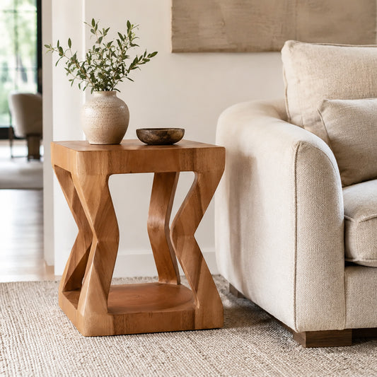 Barnett Hand Carved End Table