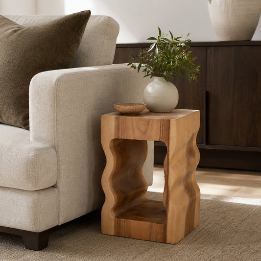 Bozeman Hand Carved End Table