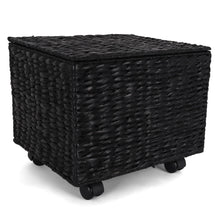 Load image into Gallery viewer, Seagrass Rolling File Cabinet - Black
