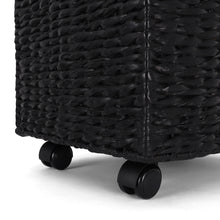 Load image into Gallery viewer, Seagrass Rolling File Cabinet - Black
