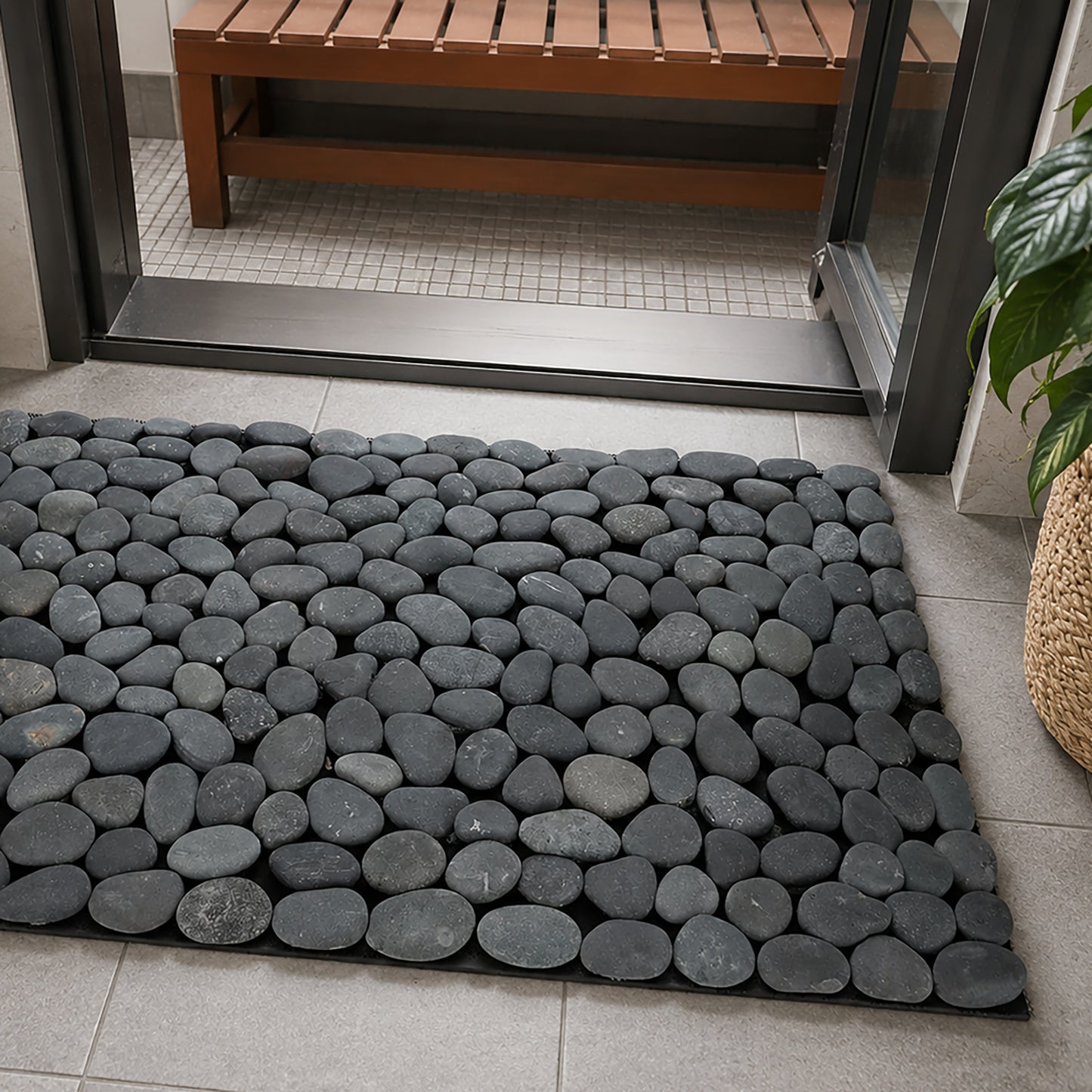 Brook Branch Black Stone Pebble Mat