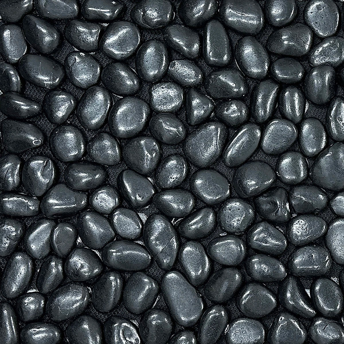 Brook Branch Glossy Black Stone Pebble Mat