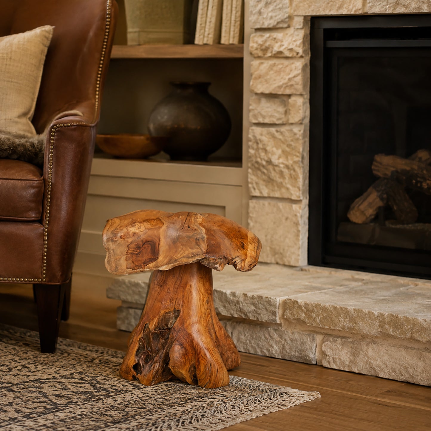 Teak Mushroom - 12 Inch