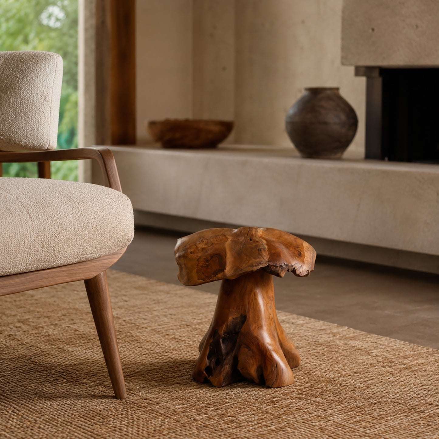Teak Mushroom - 12 Inch