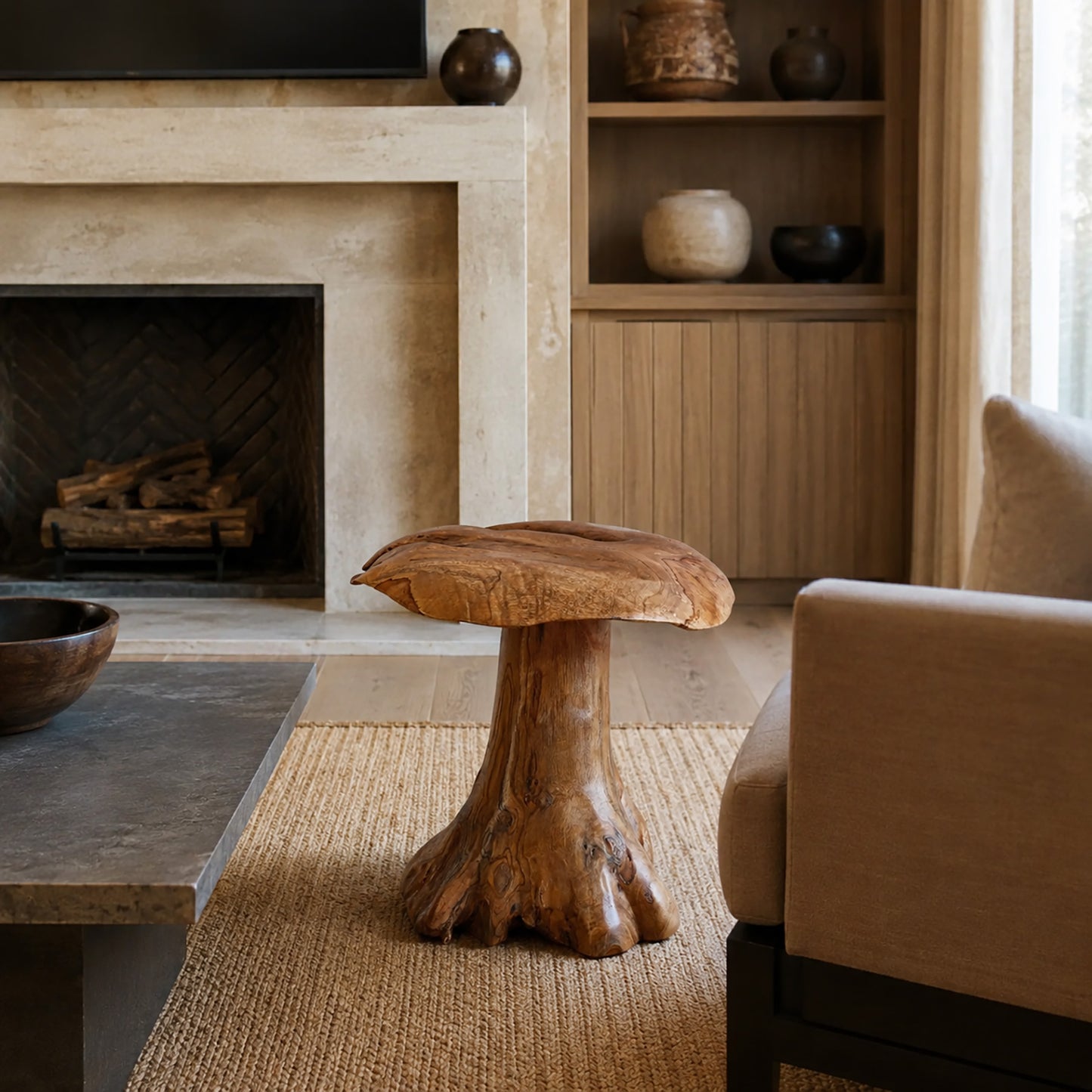 Teak Mushroom - 20 Inch