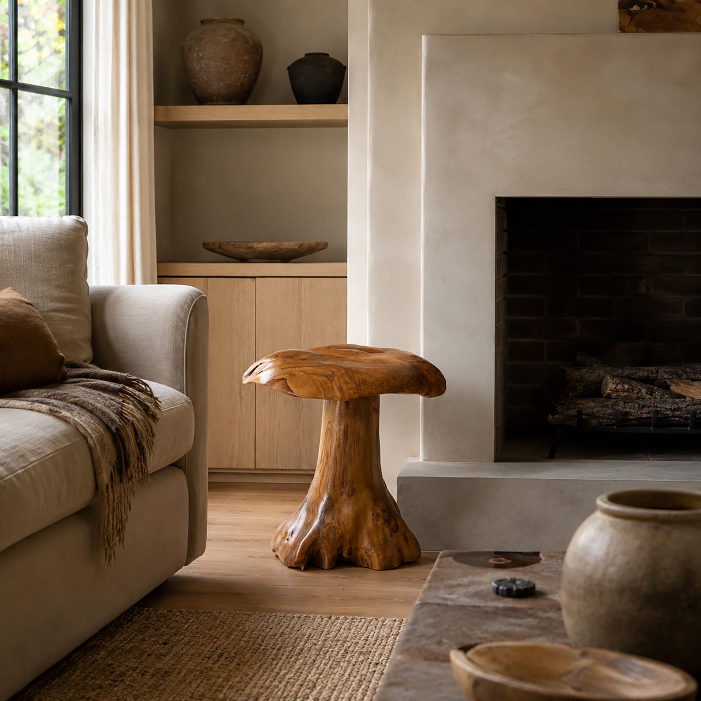Teak Mushroom - 20 Inch