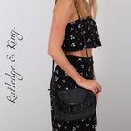 Straw Crossbody Bag - Straw Purse - Straw Bag - Ashley - Black